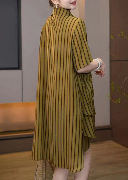 Plus Sets Size Summer Women Pieces Striped Asymmetrical 2