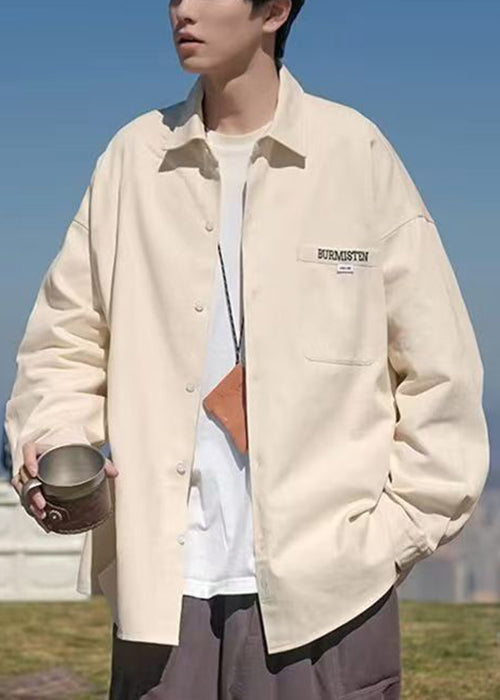 Manteaux à poches fines en coton grande taille, col Pan noir Peter pour homme