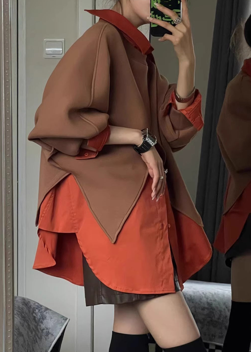 Kragen Peter Shirts Größe Plus und Stück Sweatshirt Kaffee Zwei Pfanne