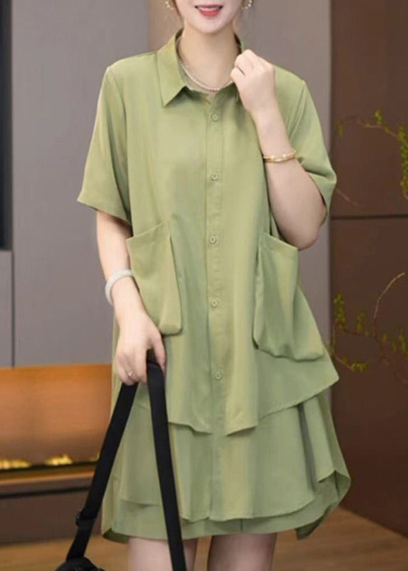 Ensemble deux pièces surdimensionné vert d'été en patchwork de fruits grande taille