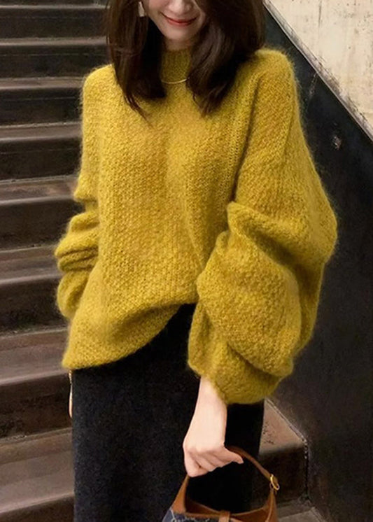 Plus Size Ingwer Rundhals-Baumwoll-Strickpullover Frühling TO027