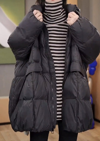 Übergröße Grün Entendaunen Parkas mit Kapuze und Taschen Winter TD044