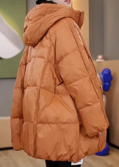 Übergröße Grün Entendaunen Parkas mit Kapuze und Taschen Winter TD044