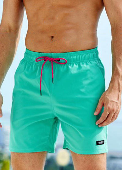 Shorts Plus Kordelzug Reißverschluss Baumwolle Sommer Herren Grün Größe