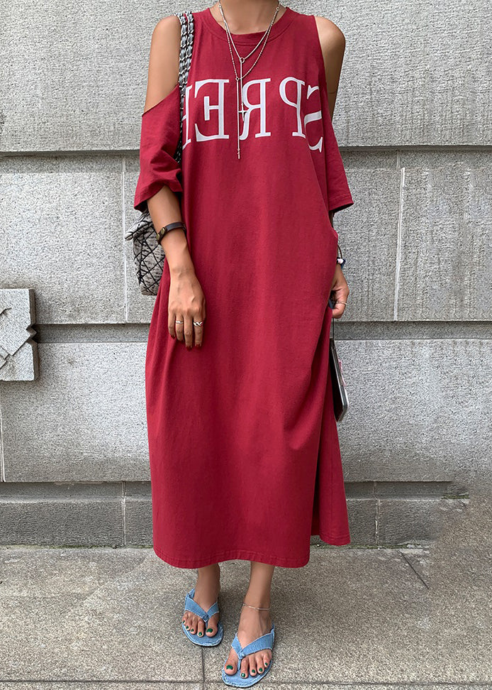 Größe Plus Blau Kalt Maxi Navy Grafik Kleid Urlaub Schulter