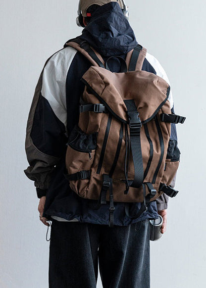 Manteau à capuche pour homme, patchwork, coton, cordon de serrage, bleu marine