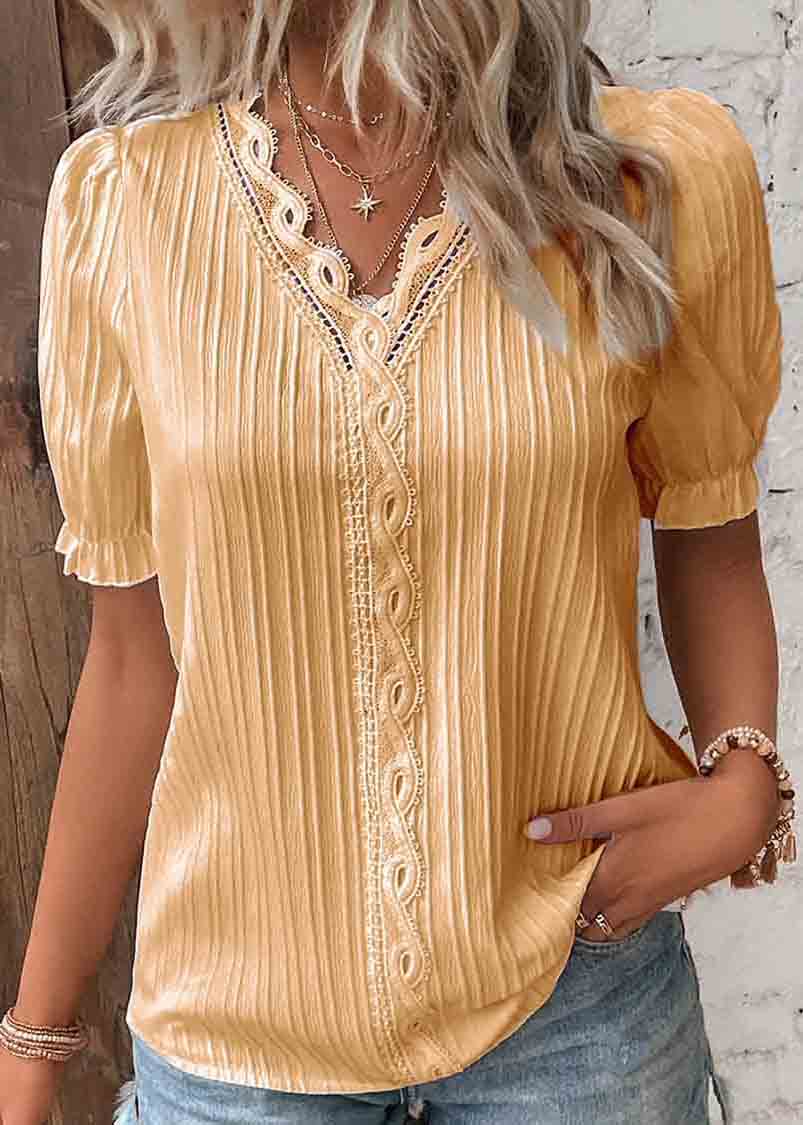 Hollow Summer Out Plus Solid Spandex Color Shirts Size