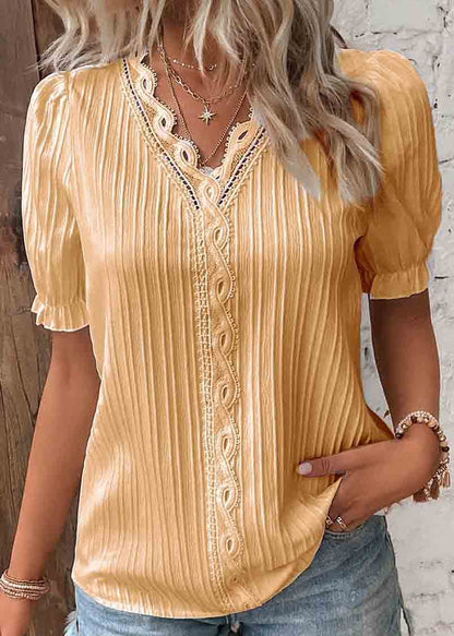 Hollow Summer Out Plus Solid Spandex Color Shirts Size