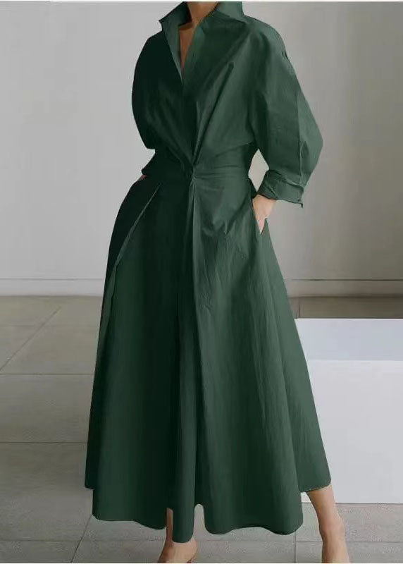 Plus Size Cinched Maxi Green Fit Kleider Frühling Tee Silm