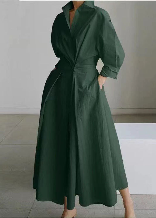 Plus Size Cinched Maxi Green Fit Kleider Frühling Tee Silm