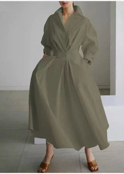 Plus Size Cinched Maxi Green Fit Kleider Frühling Tee Silm