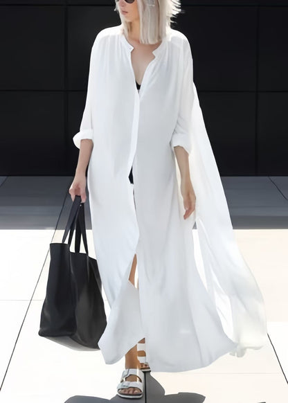 Hemden 50+ Plus Baumwolle Größe Übergröße Weiß Lang Offen UPF Seite