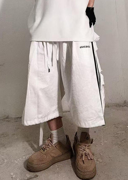 Größe Shorts Plus Taschen Weiß Baumwolle Männer Sommer