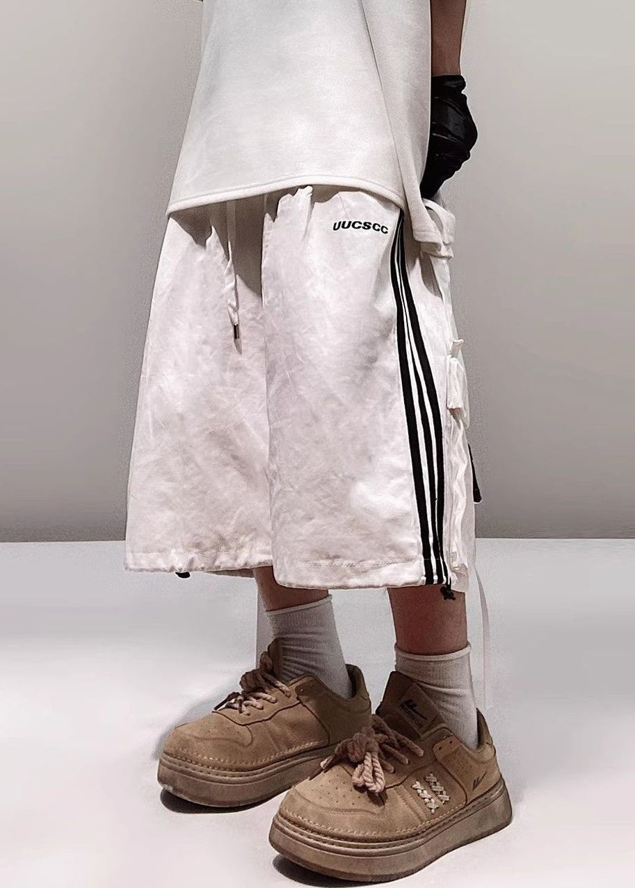 Größe Shorts Plus Taschen Weiß Baumwolle Männer Sommer