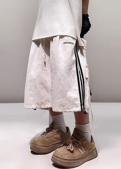 Größe Shorts Plus Taschen Weiß Baumwolle Männer Sommer