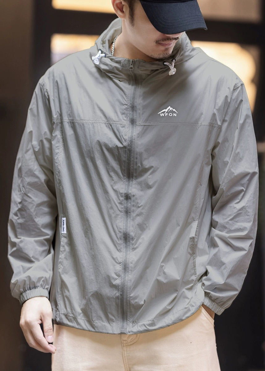 Manteau Ice Coat fin à capuche pour homme en soie, protection UPF 50+, poches, jaune