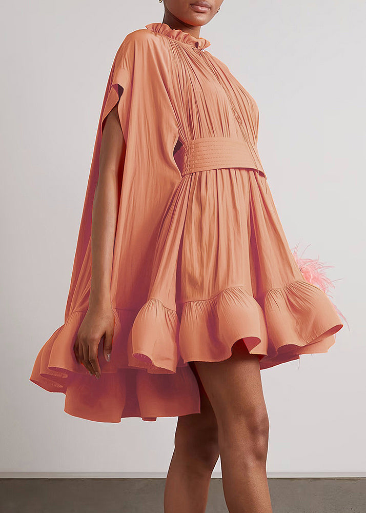 Spitze Größe Mini Up Sommer Rüschen Gelb Plus Kleid