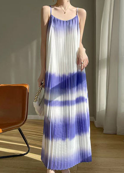 Robe longue en coton dégradé de couleur violette à épaules dénudées pour l'été AB1015