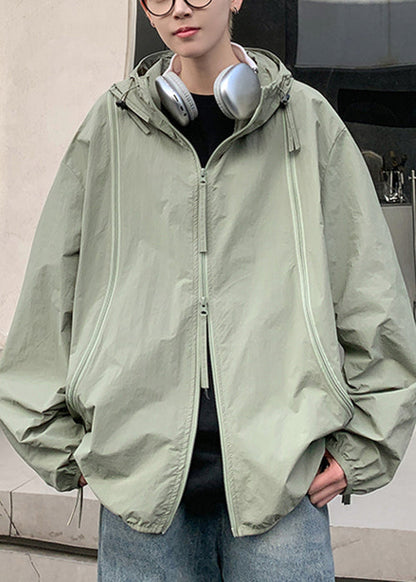 Übergroßer Kapuzenmantel mit Reißverschluss und UPF 50+, Lila, Herren