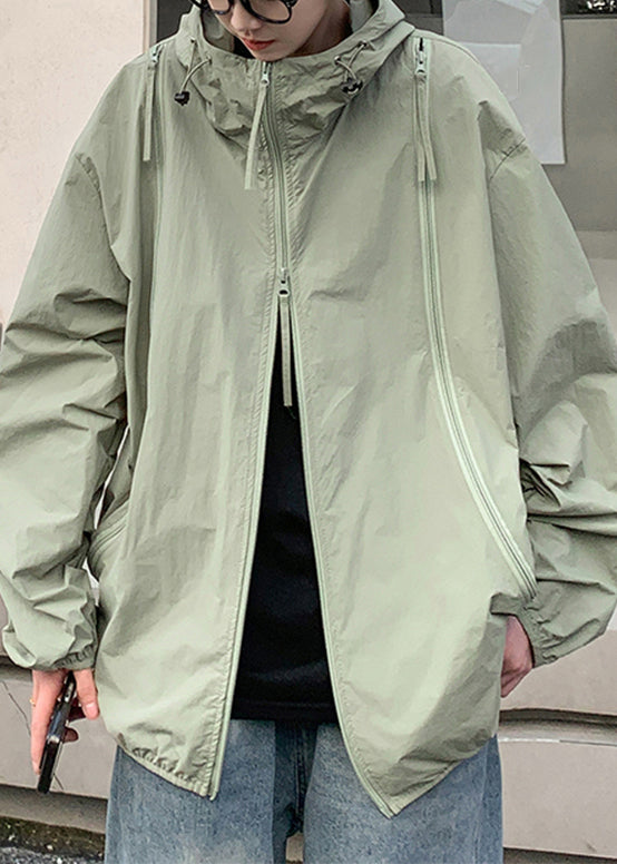 Übergroßer Kapuzenmantel mit Reißverschluss und UPF 50+, Lila, Herren