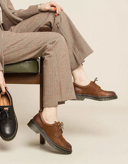 Real Leather Vintage Brogue Shoes for Women Ada Fashion