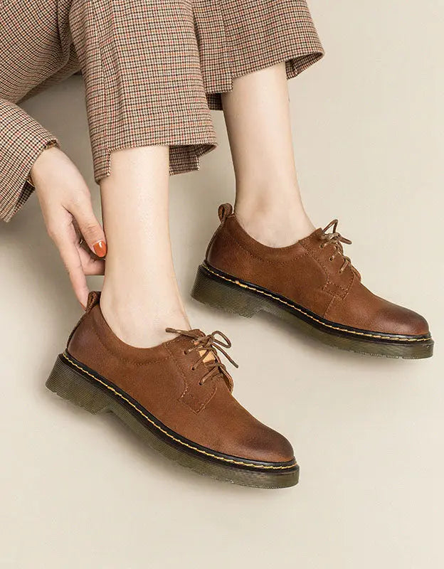 Real Leather Vintage Brogue Shoes for Women Ada Fashion