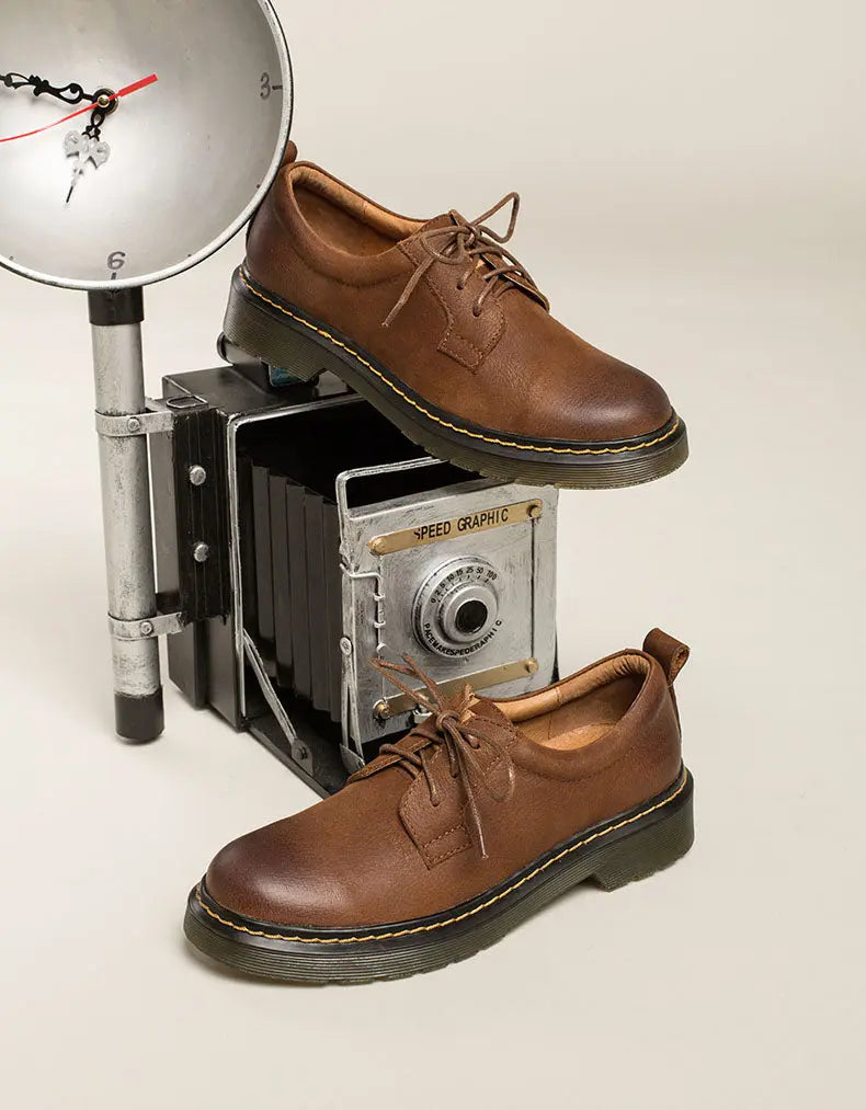 Real Leather Vintage Brogue Shoes for Women Ada Fashion