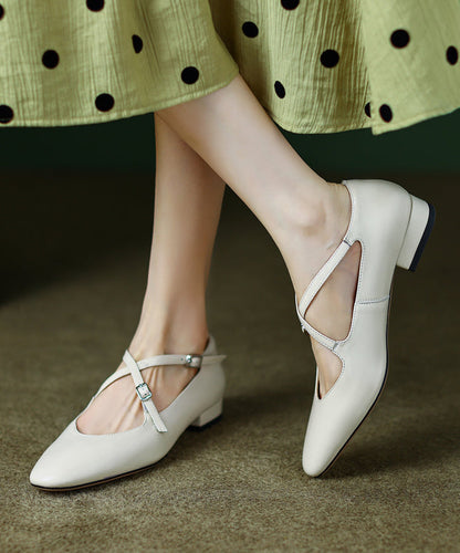 Cross Feet Rindsleder Riemen Flache Leder Rot Splicing Chic Schuhe