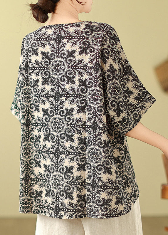 Short Sleeve Top Loose O-Neck Red