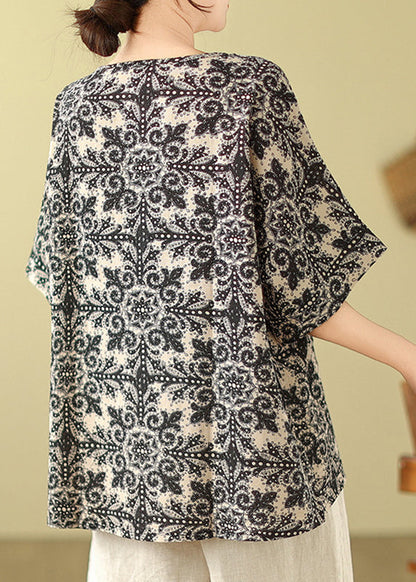 Short Sleeve Top Loose O-Neck Red