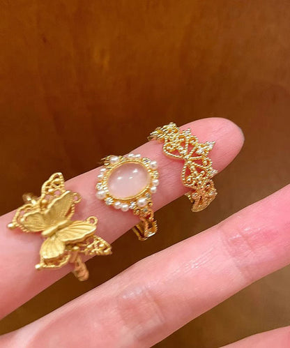 Silver Sterling Butterfly Out Zircon Gold Hollow Overgild Retro