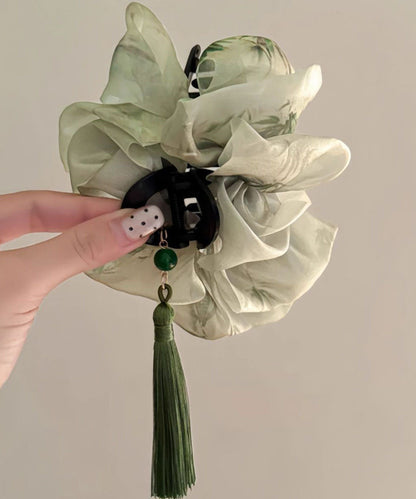 Green Tulle Hairpin Retro Clip Shark Clouds Tassel