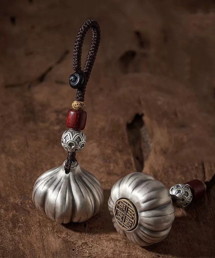 Chaînes en soie sterling nuage rétro argent téléphone de bon augure ail