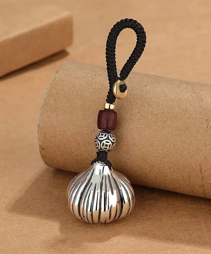 Chaînes en soie sterling nuage rétro argent téléphone de bon augure ail