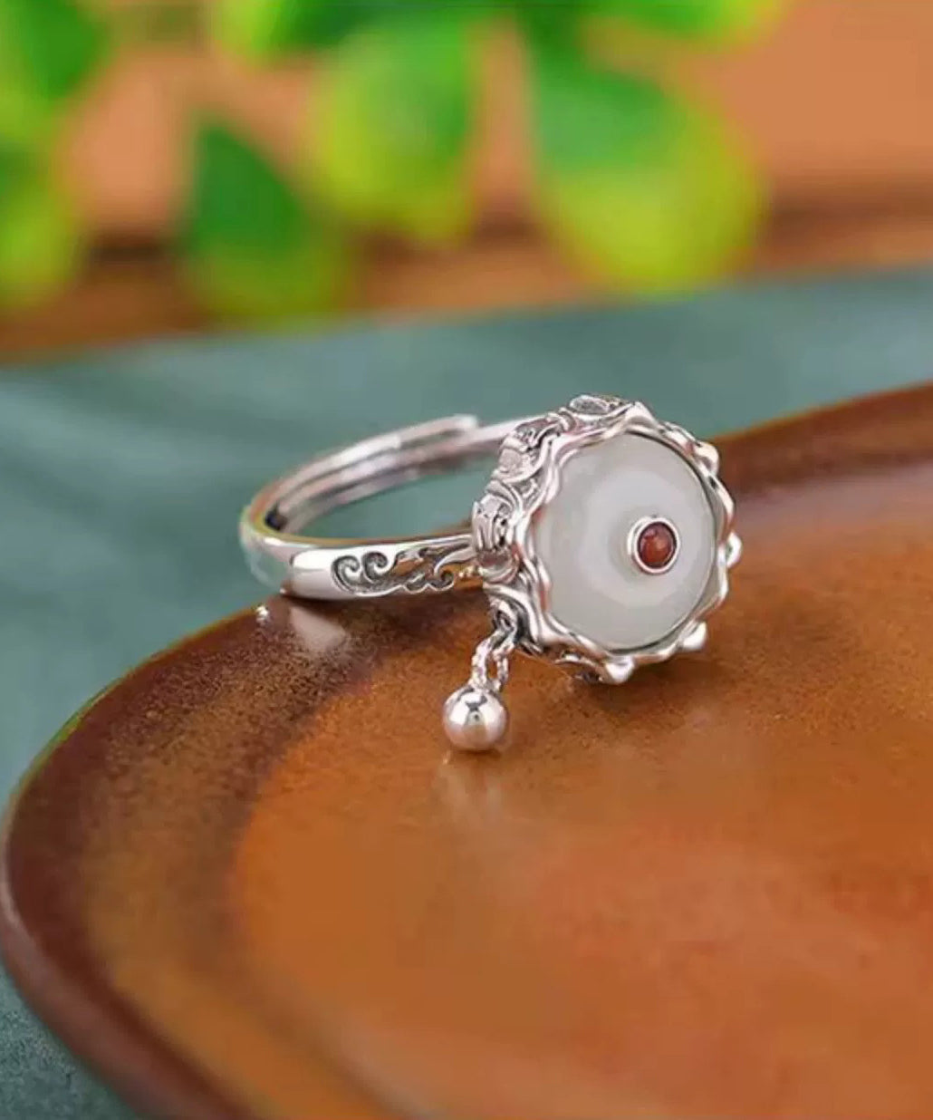 Retro Gelb Sterling Silber Jade Türkis Ringe YR004