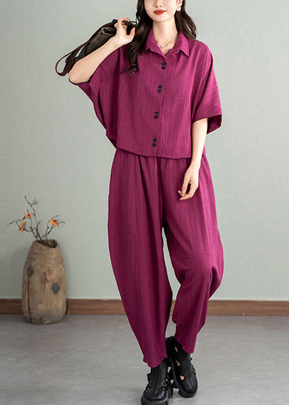 Cotton Rose Batwing Set Zweiteiliges Ärmel-Oversize-Set