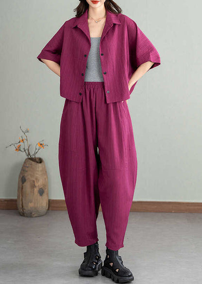 Cotton Rose Batwing Set Zweiteiliges Ärmel-Oversize-Set