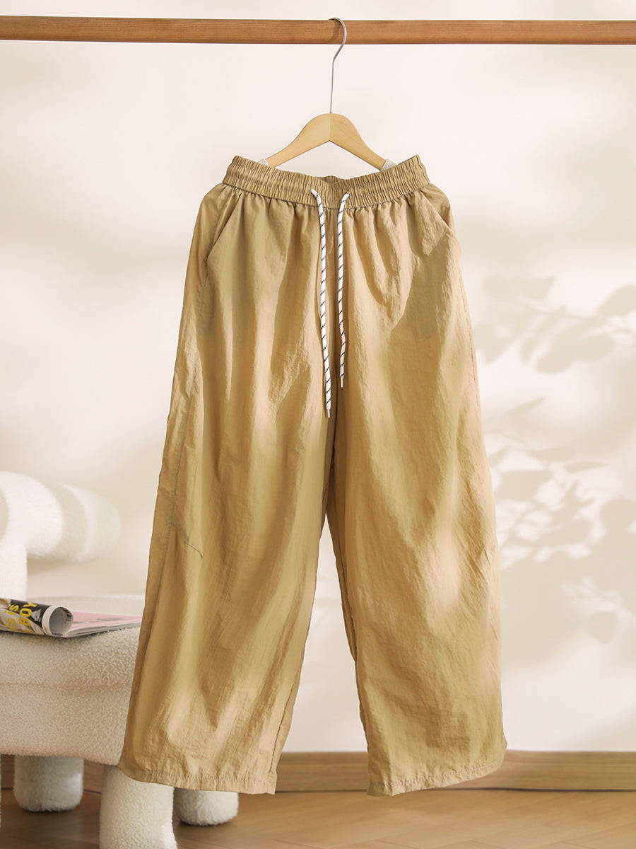 Women Summer Casual Solid Loose Wide-leg Pants CX057