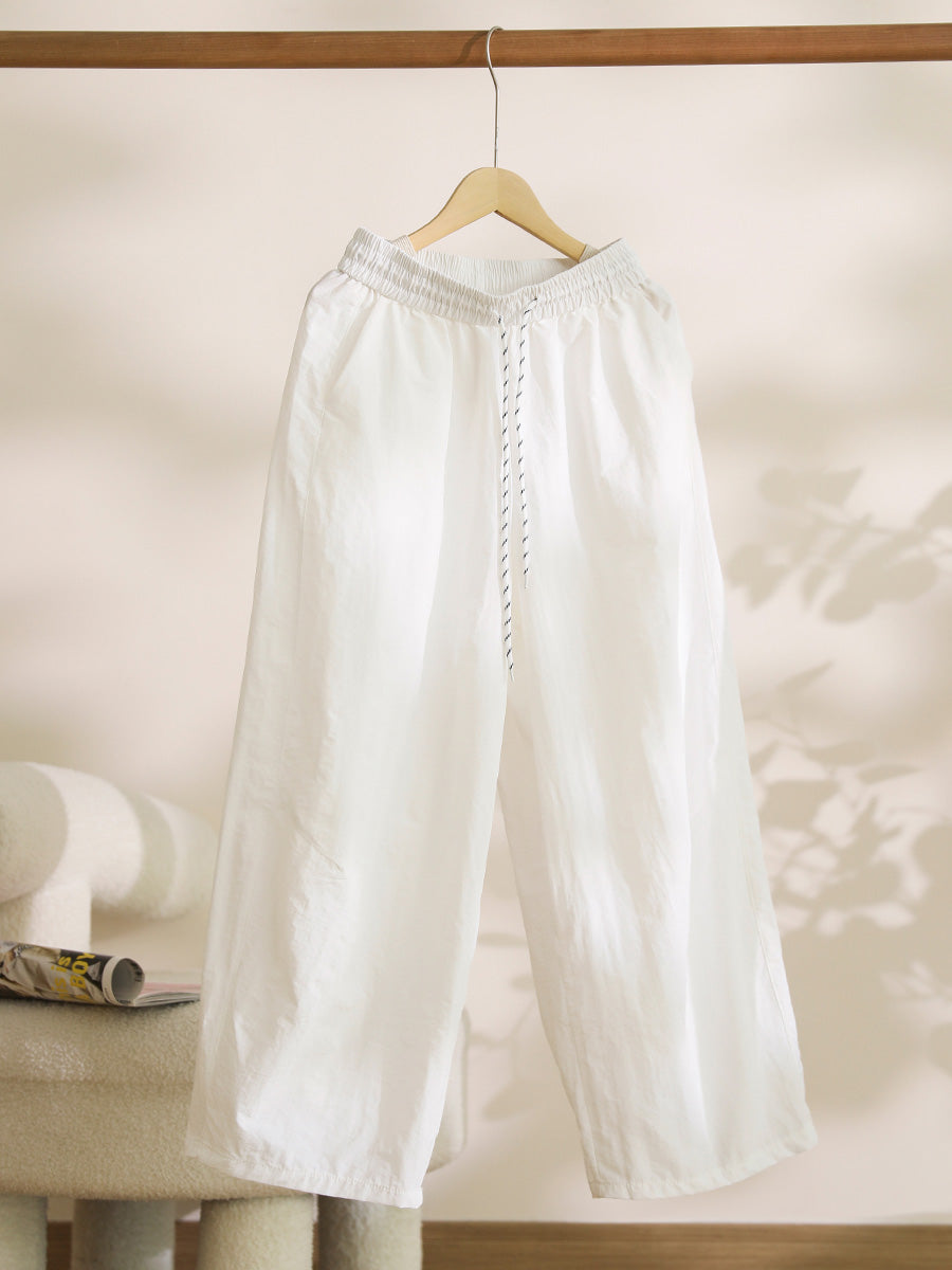 Women Summer Casual Solid Loose Wide-leg Pants CX057