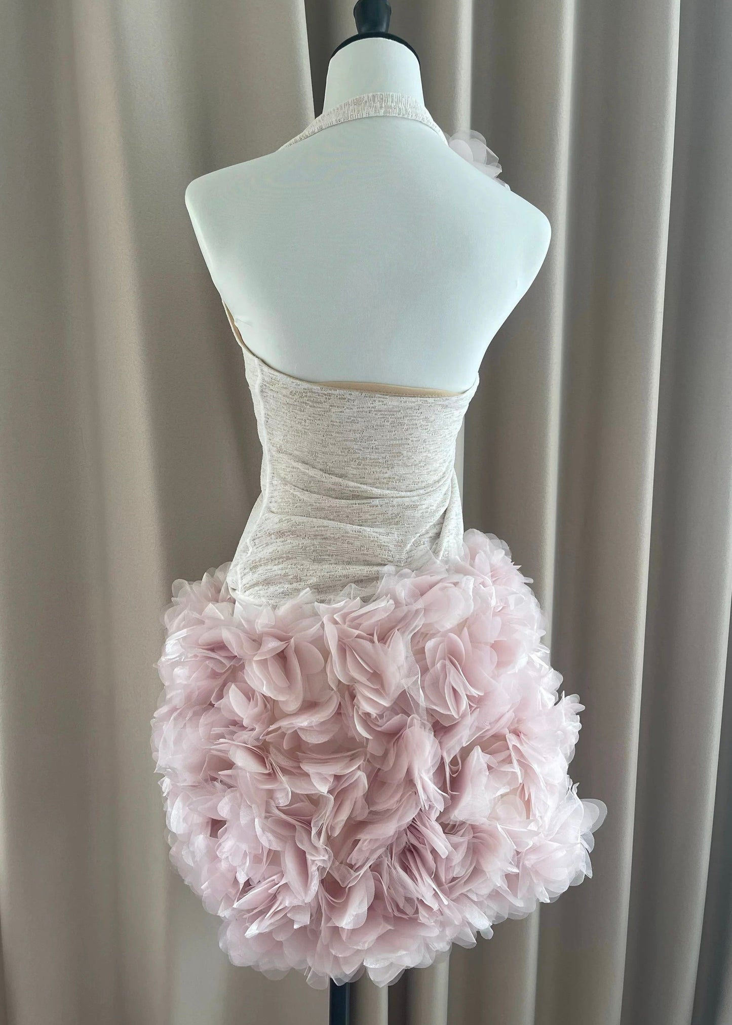 Ensemble deux pièces en tulle dos nu sans manches et patchwork floral sexy