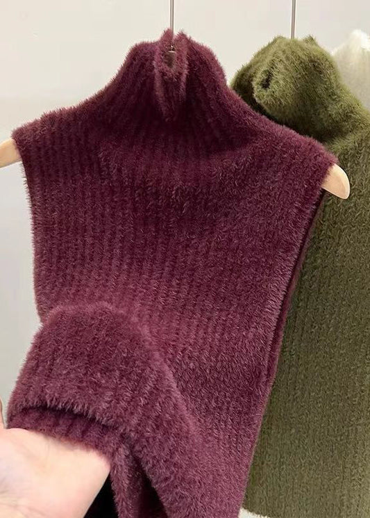 Sexy Mulberry Rollkragen Solide Ma Hai Mao Stricken Pullover Frühling TA040
