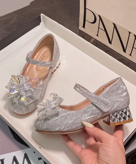 Kristall Stilvolle Silber Faux Prinzessin Strap Mädchen Leder Schnalle