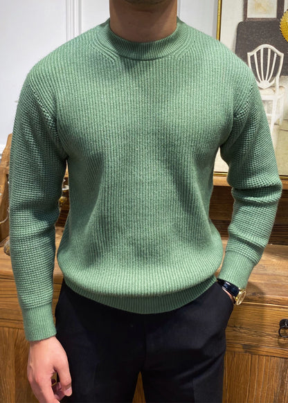 Pull simple beige à col rond pour homme, tricot uni, printemps TK004