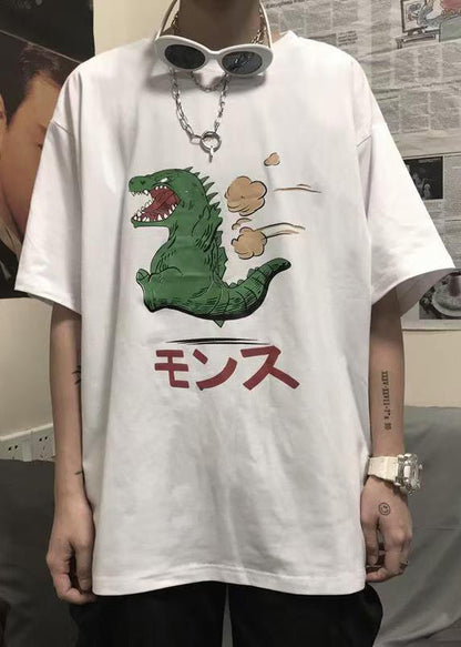 Print Graphic Mens Summer Simple Black Tees Cotton Cozy