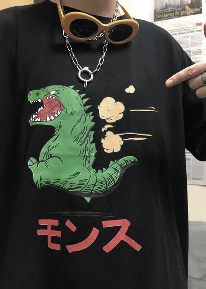 Print Graphic Mens Summer Simple Black Tees Cotton Cozy