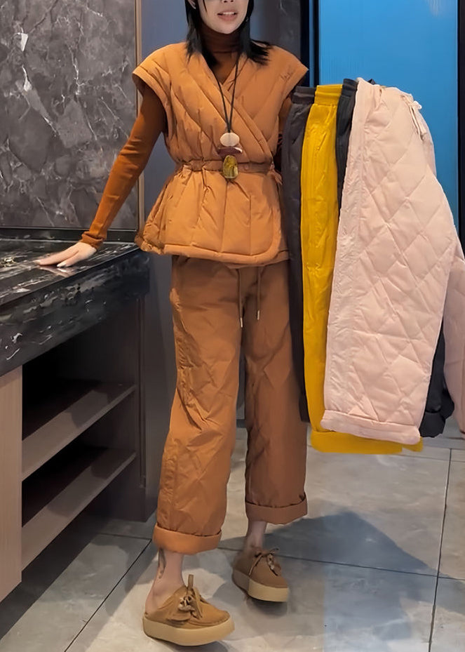 Schlichter schwarzer Rollkragenpullover mit elastischer Taille und feiner Baumwollfüllung, dreiteiliges Set, Frühling YW024