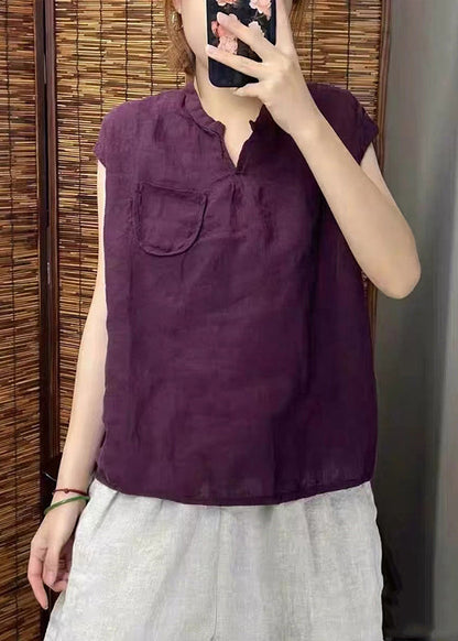 Einfache ärmellose grüne Westen mit schwärzlichem Leinenhals