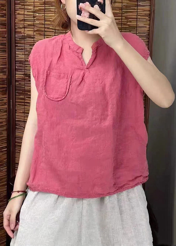 Einfache ärmellose grüne Westen mit schwärzlichem Leinenhals