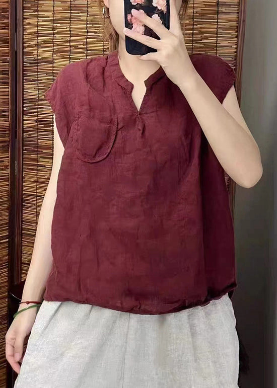 Einfache ärmellose grüne Westen mit schwärzlichem Leinenhals