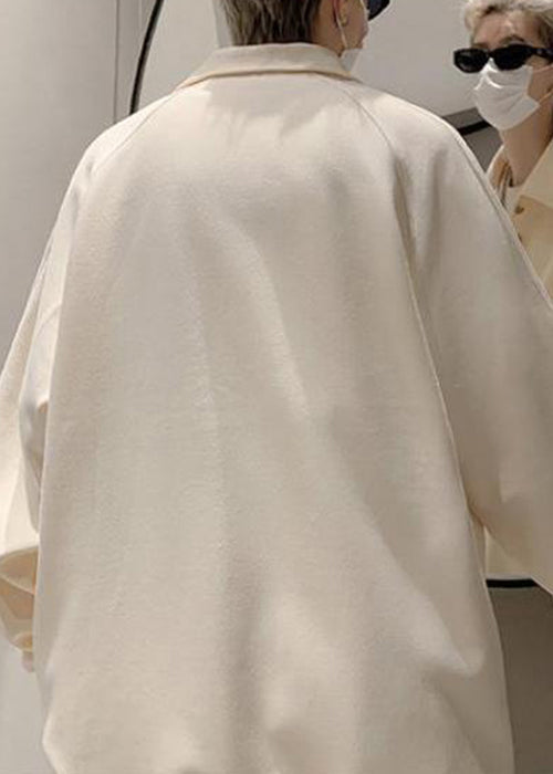 Baumwoll-Sweatshirt mit Knopfleiste für Herren, Frühling, schlicht, Grau, TC033, Pan Peter Collar